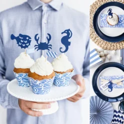 Ahoy Cupcake Topper - Meerestiere 6 Stück