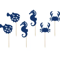Ahoy Cupcake Topper - Meerestiere 6 Stück