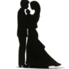 Brautpaar mit Baby - Silhouette aus Metall