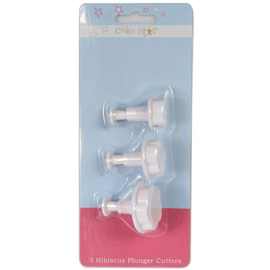 Cake Star Ausstecher mit Auswerfer - Hibiscus 3tlg
