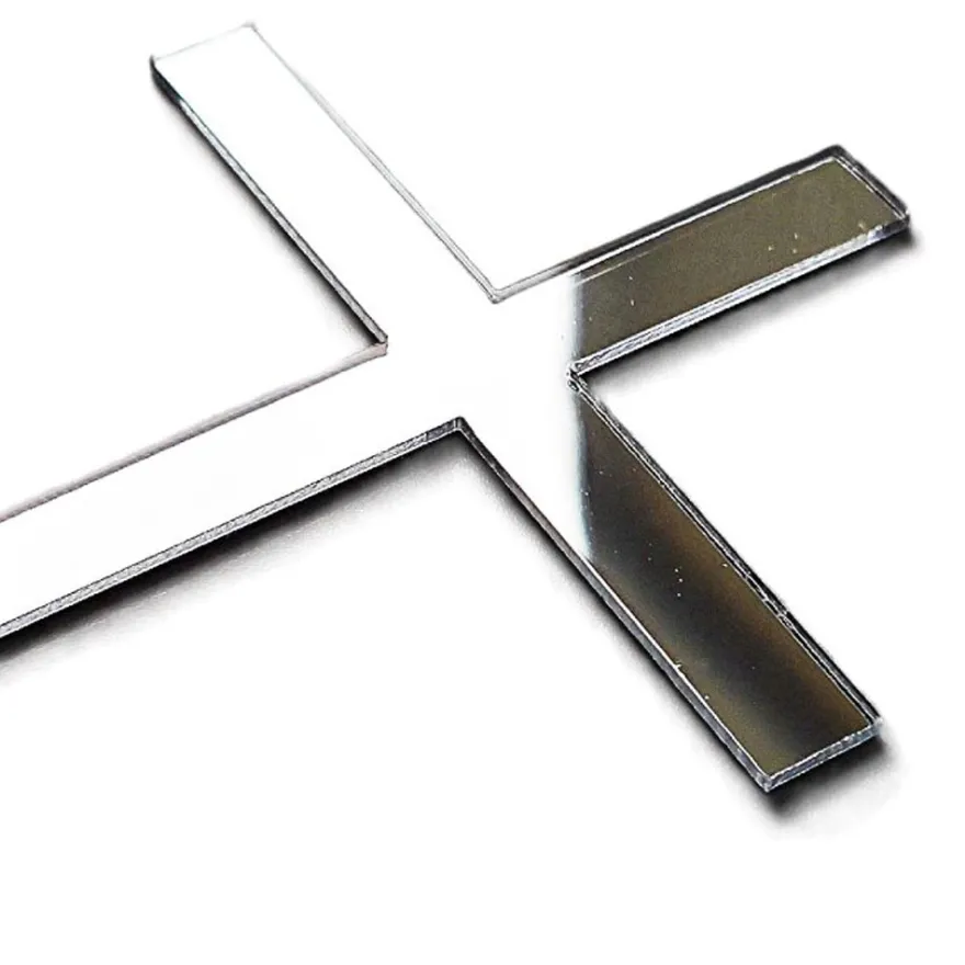 Cake Topper Acryl Silber - Kreuz 12x7cm