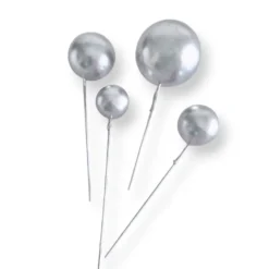 Cake Topper Bubbles Einstecker Silber 4 Stück