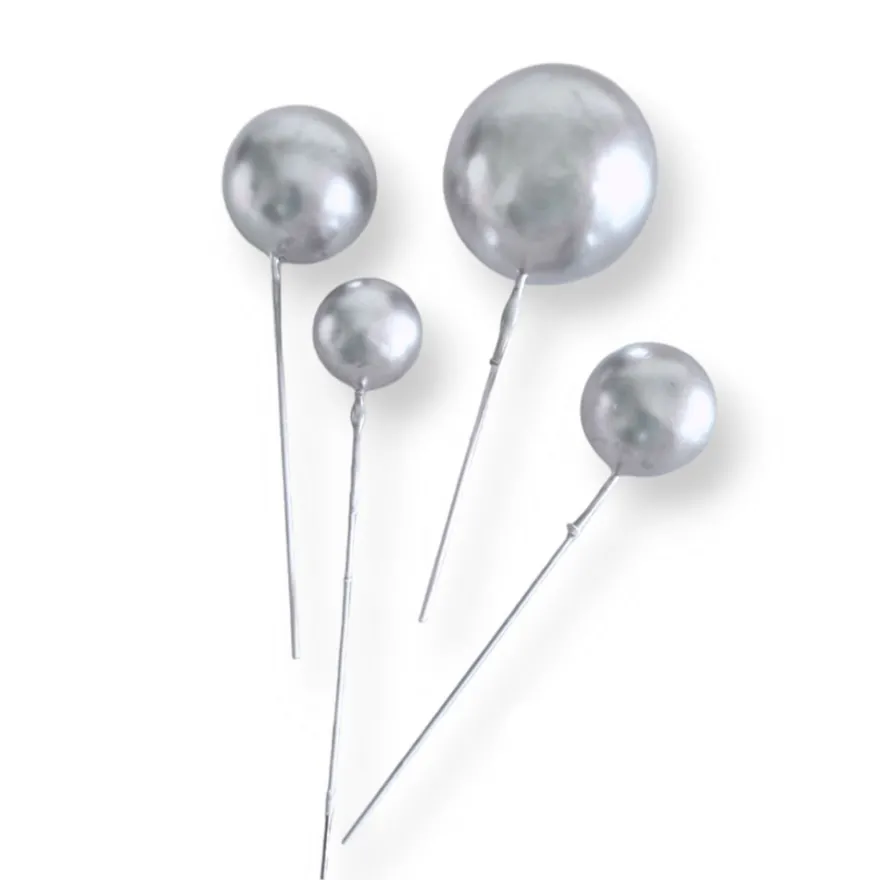 Cake Topper Bubbles Einstecker Silber 4 Stück