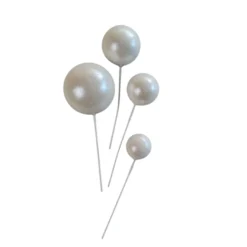 Cake Topper Bubbles Einstecker Pearlweiß 4 Stück