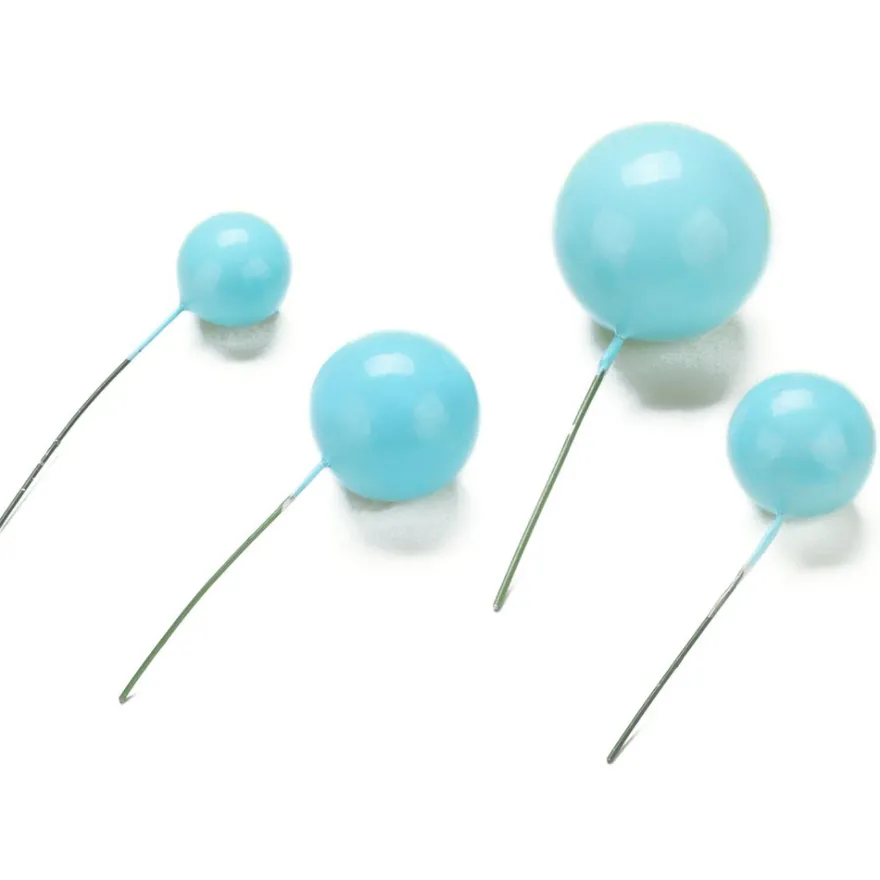 Cake Topper Bubbles Einstecker Matt Hellblau 4 Stück