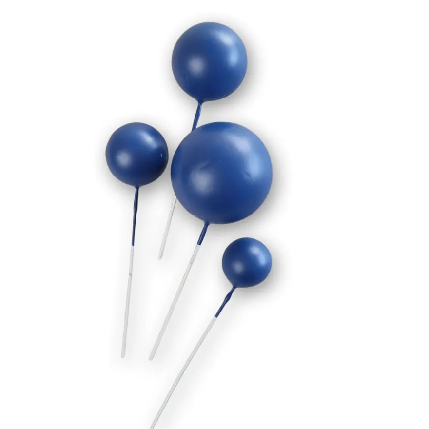 Cake Topper Bubbles Einstecker Matt Dunkelblau 4 Stück