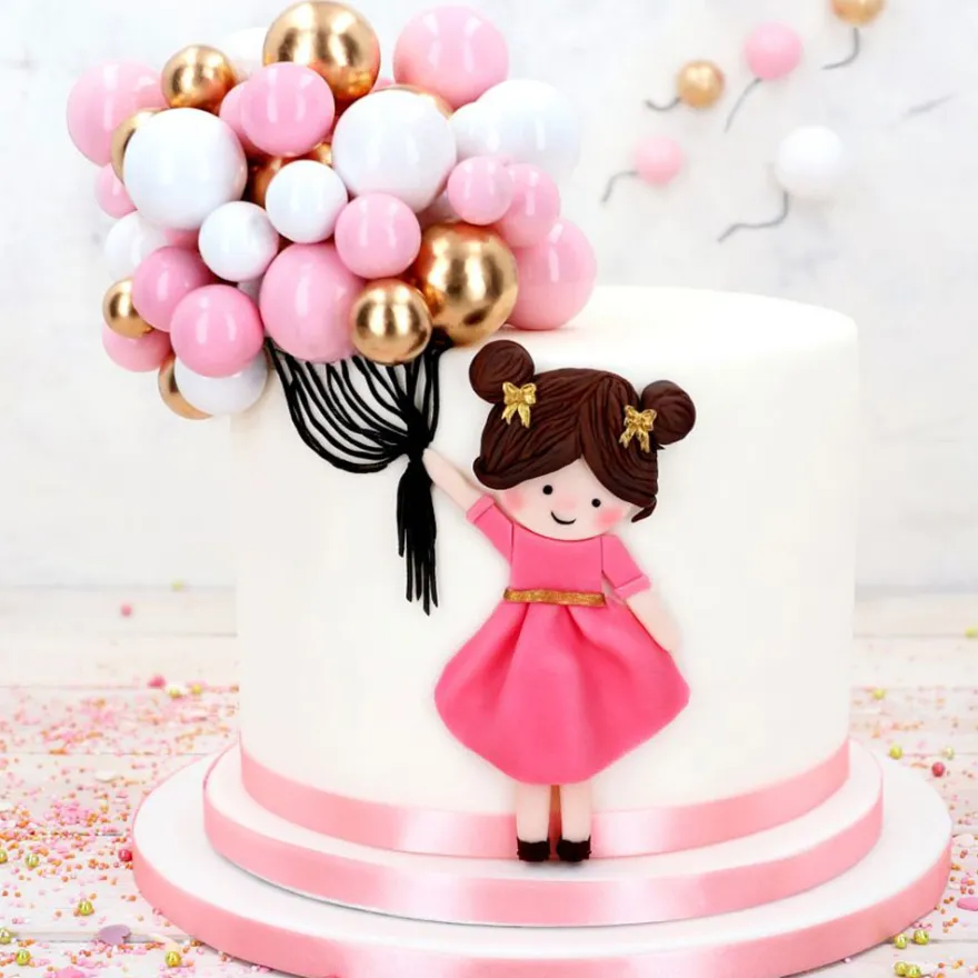 Cake Topper Bubbles Einstecker Matt Cappuccino 4 Stück