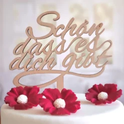 Cake Topper Holz - Schön dass es dich gibt