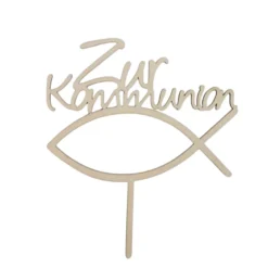 Cake Topper Holz Zur Kommunion - Fisch