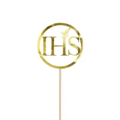 Cake Topper Kommunion - IHS Gold
