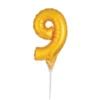 Cake Topper Luftballon Zahlenballon Gold - Zahl 9