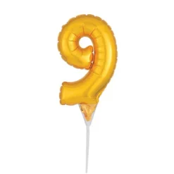 Cake Topper Luftballon Zahlenballon Gold - Zahl 9