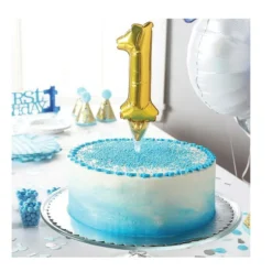 Cake Topper Luftballon Zahlenballon Gold - Zahl 8