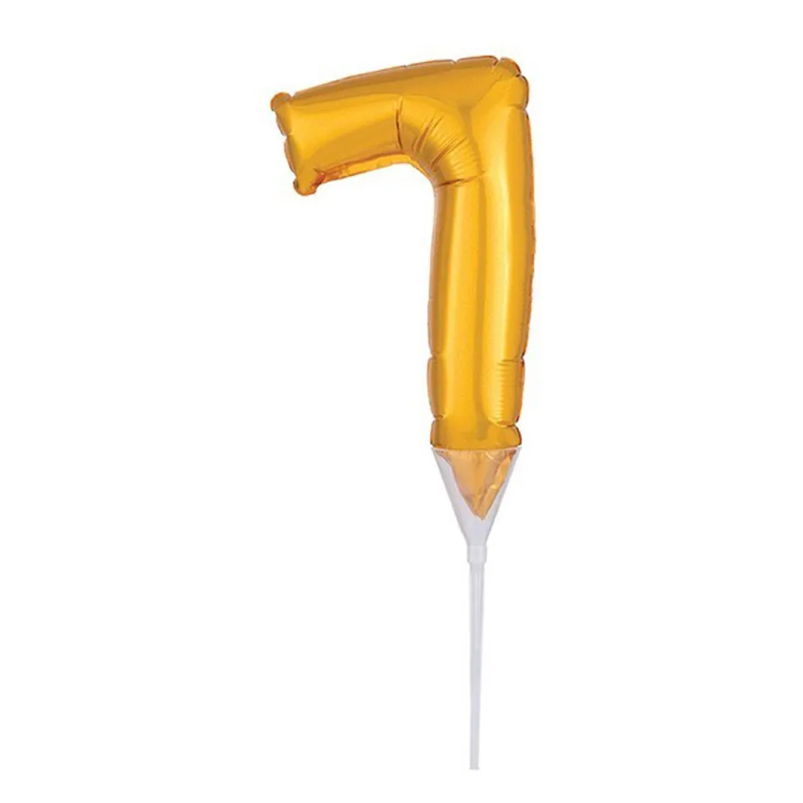 Cake Topper Luftballon Zahlenballon Gold - Zahl 7