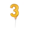 Cake Topper Luftballon Zahlenballon Gold - Zahl 3