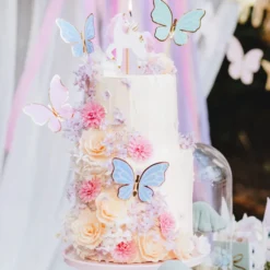 Cake Topper Schmetterlinge Pastell - 9 Stück