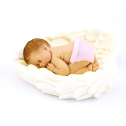 Cake Topper Tortendeko Baby auf Flügel - Rosa