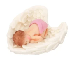 Cake Topper Tortendeko Baby auf Flügel - Rosa