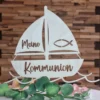 CM Cake Topper Holz - Meine Kommunion Schiff