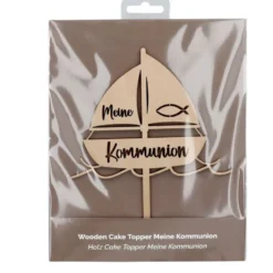 CM Cake Topper Holz - Meine Kommunion Schiff