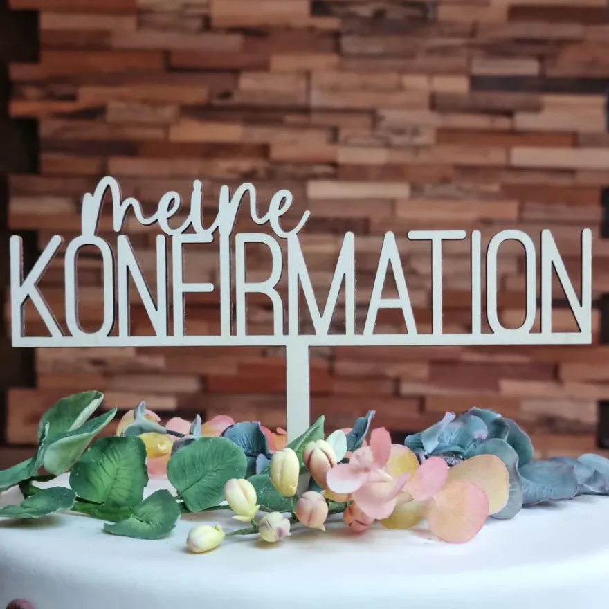 CM Cake Topper Holz - Meine Konfirmation