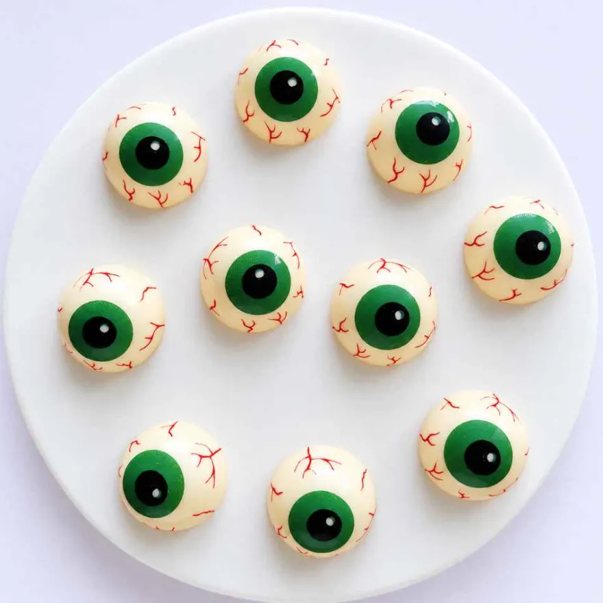 CM Monster-Augen 3D weiße Schokolade 10 Stück