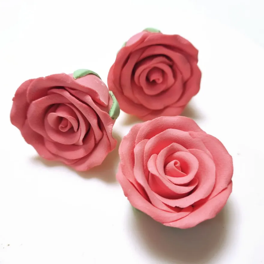 CM Rosen aus Zucker 35mm - Rosa 3 Stück