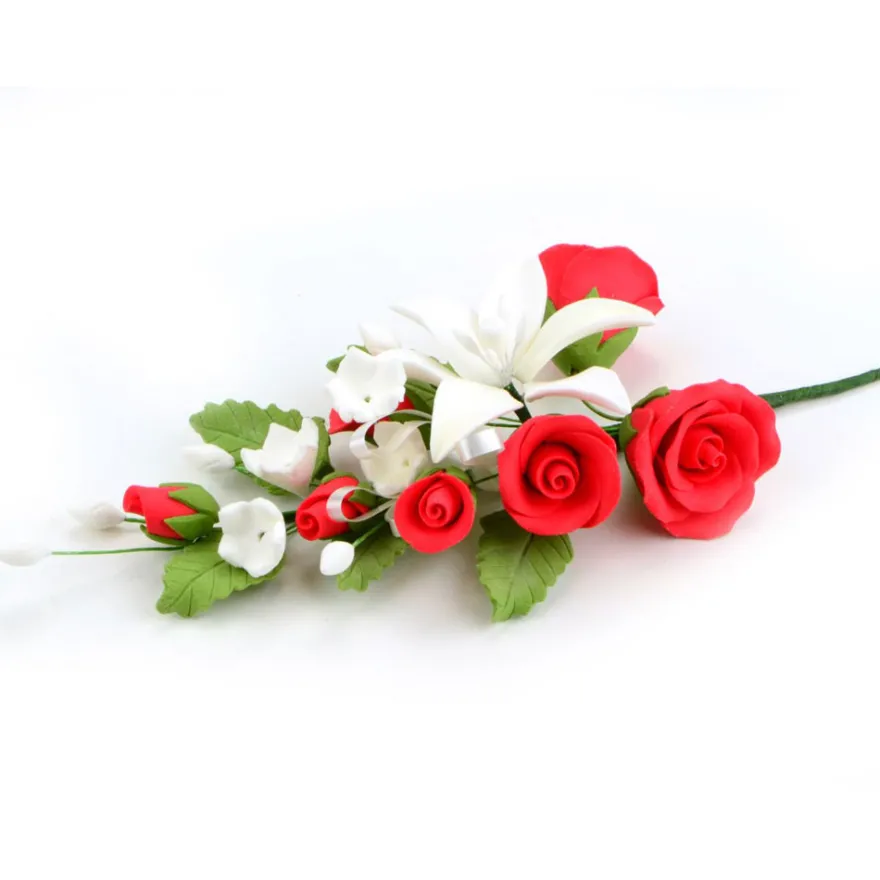 CM Zuckerblumen Bouquet Lilie und Rose - Lily and red Rose