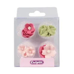 Culpitt Zuckerdeko Blumen & Blätter - Pink