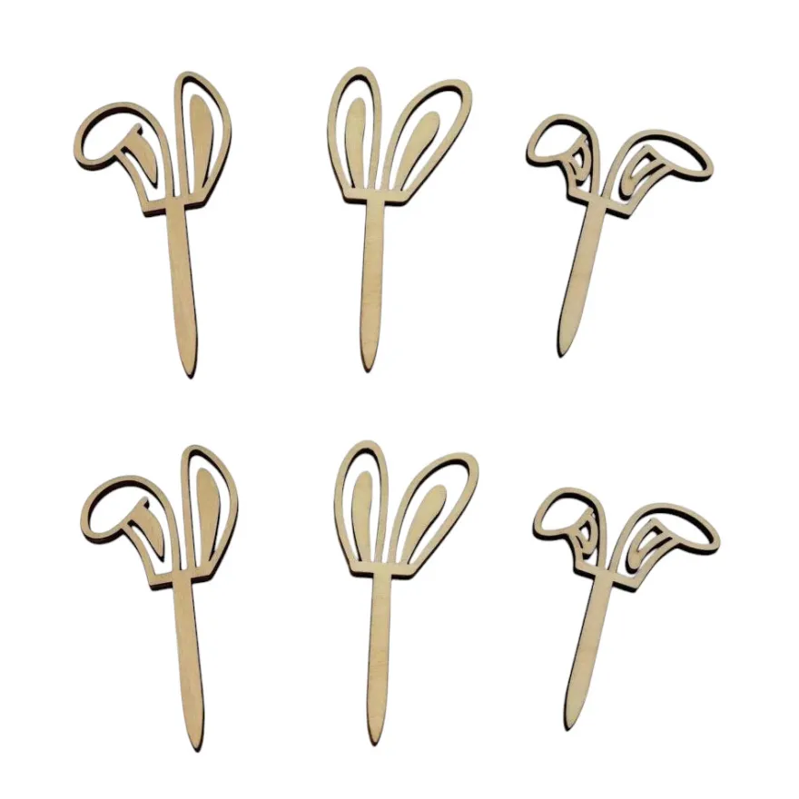 Cupcake Topper Holz - Hasenohren 6 Stück