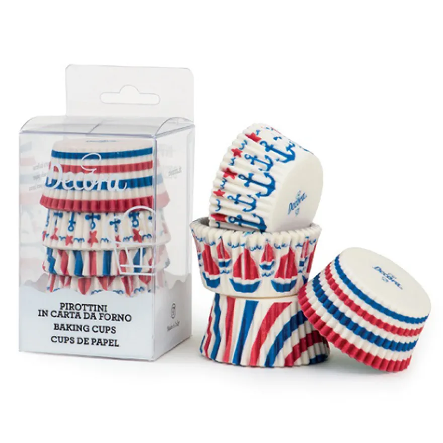 Decora Cupcake Papierbackförmchen Anker & Schiff