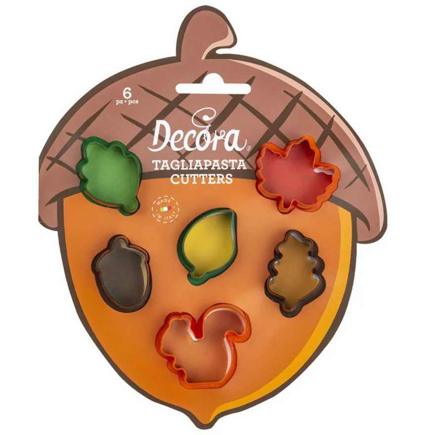 Decora Kunststoff Ausstecherset - Mini Herbstlaub 6tlg