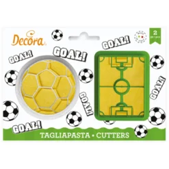Decora Kunststoff Ausstecher - Fussballfeld & Ball 2tlg