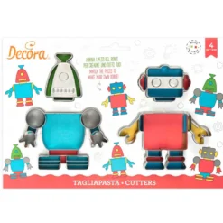 Decora Kunststoff Ausstecher - Roboter 4tlg