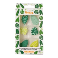 Decora Tropische Blätter aus Zucker - 6 Stück