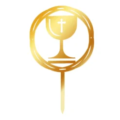 Dekora Cake Topper Kommunion Acryl -Kelch Gold