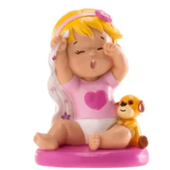 Dekorative Tortenfigur Baby mit Schmusetuch - Mädchen