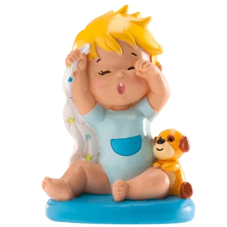 Dekorative Tortenfigur Baby mit Schmusetuch - Junge