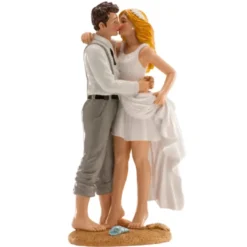 Dekorative Tortenfigur Hochzeitspaar am Strand 16cm