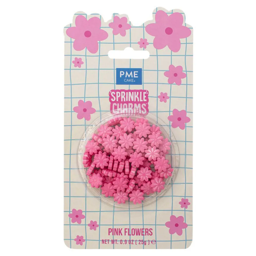 3D Sprinkle Charms Blumen von PME - Rosa 25g