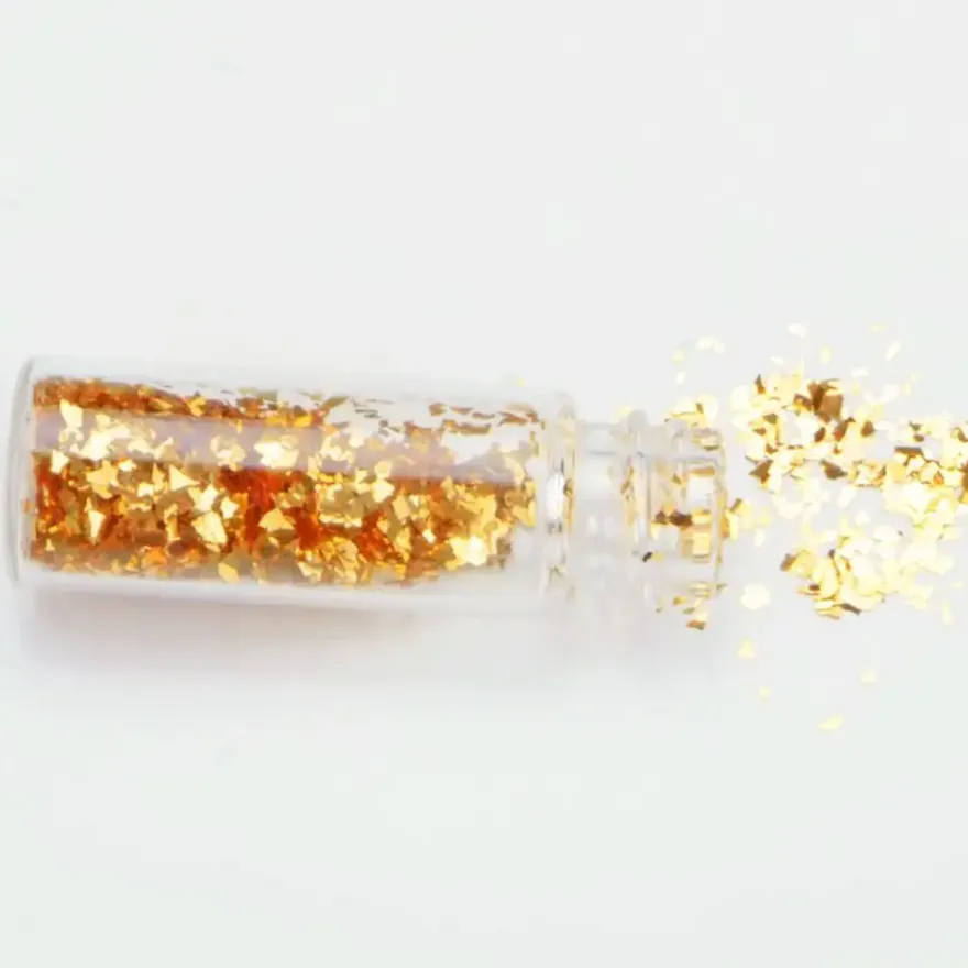 Essbare Echtgold Flocken im Mini-Flacon 0,25g