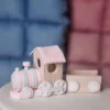 Figur aus Fondant - Lokomotive mit Wagon Rosa