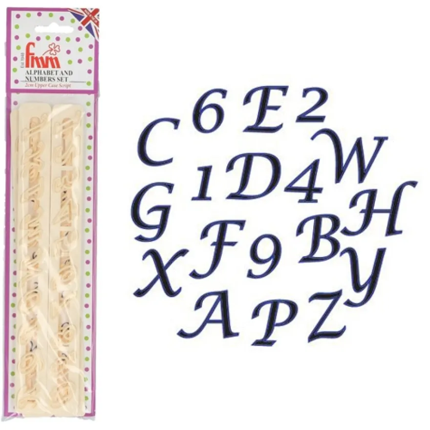 FMM Ausstecher Alphabet Tappits - Upper Case Script italic