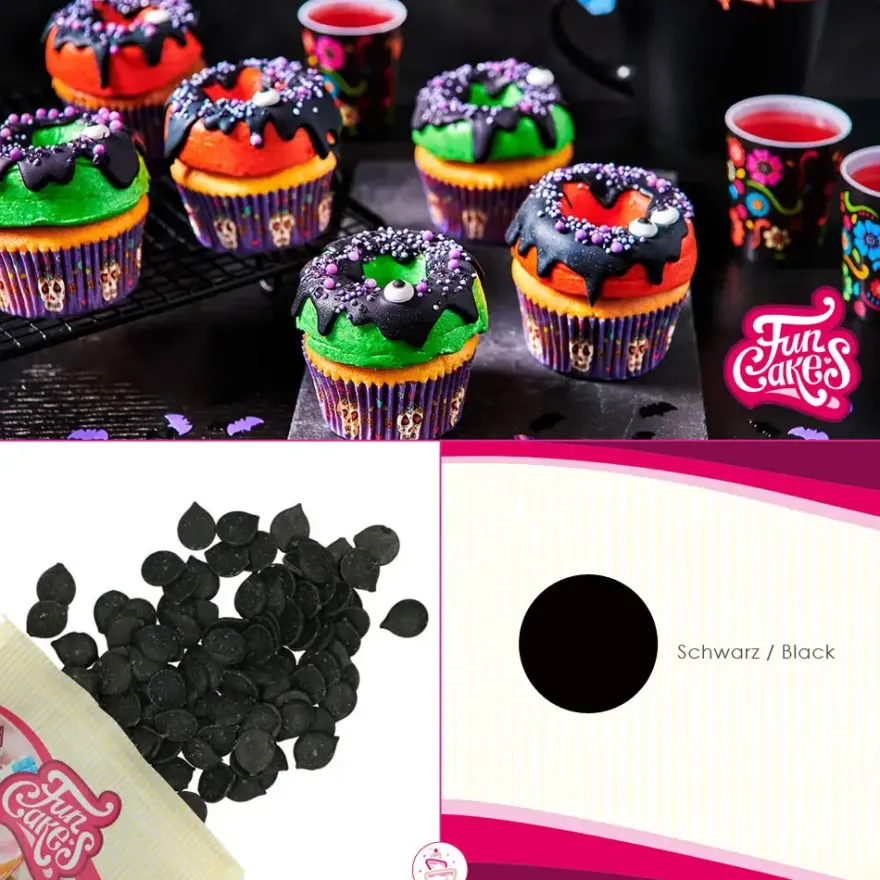 Funcakes Deko Melts - schwarz 250g