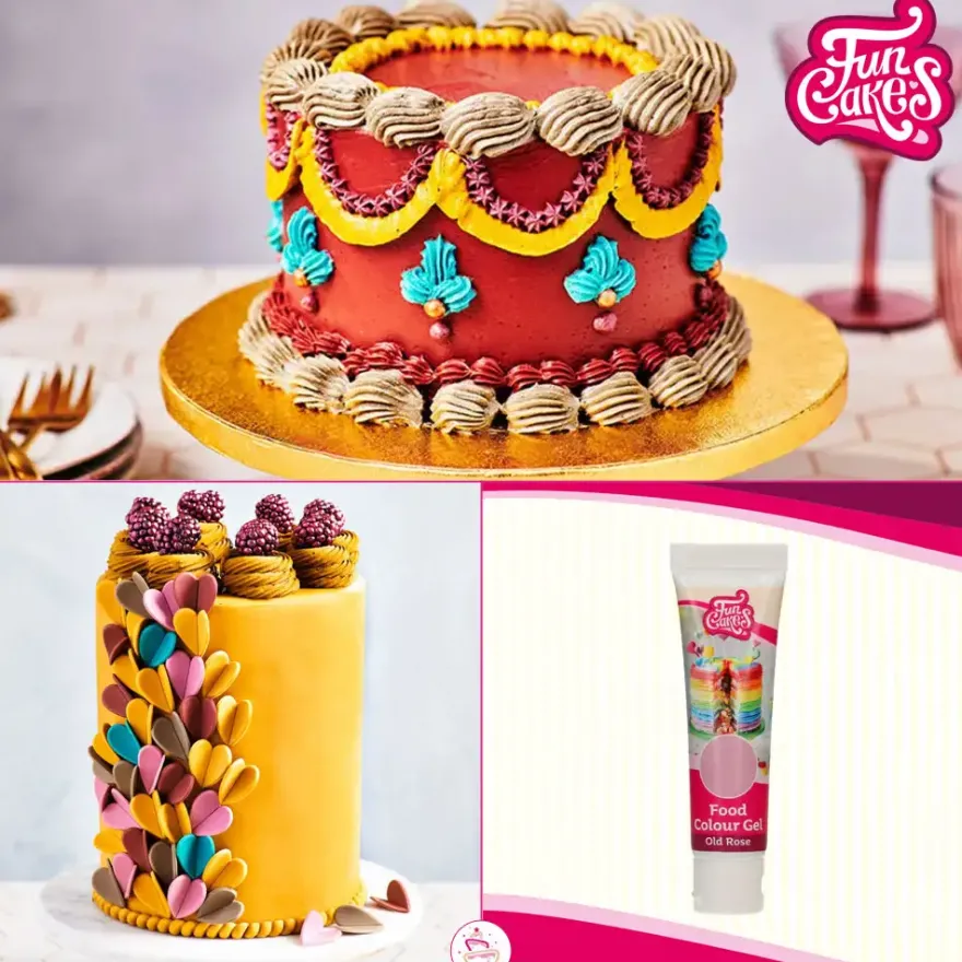 FunCakes Edible FunColours Gel - Old Rose