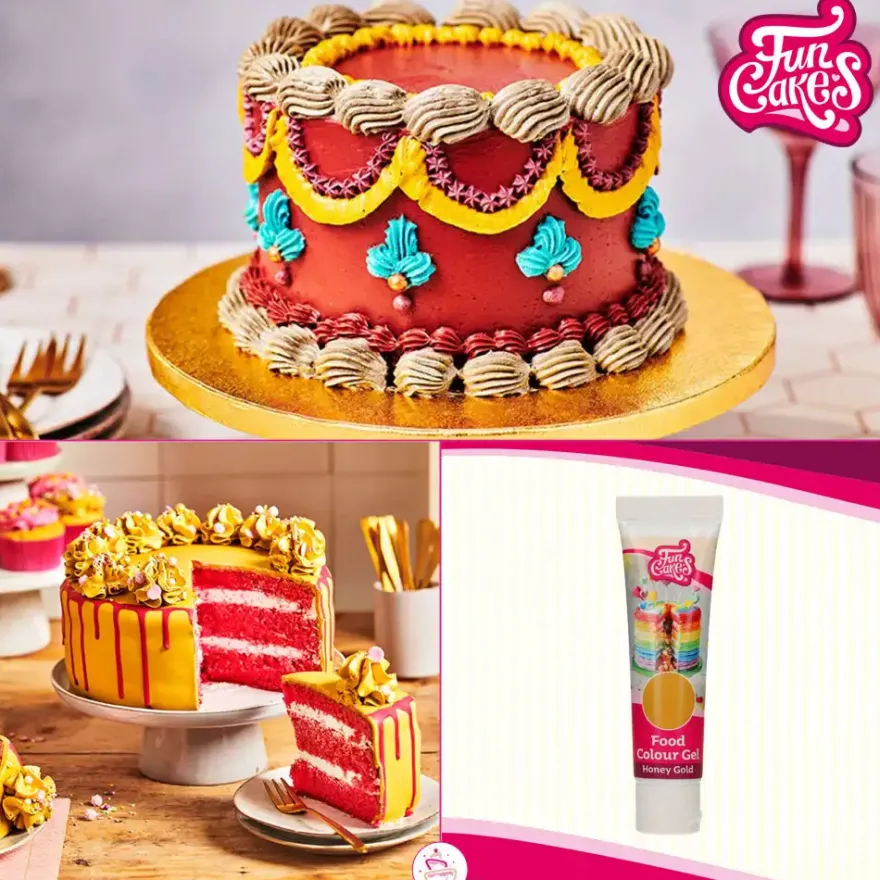 FunCakes Edible FunColours Gel - Honey Gold