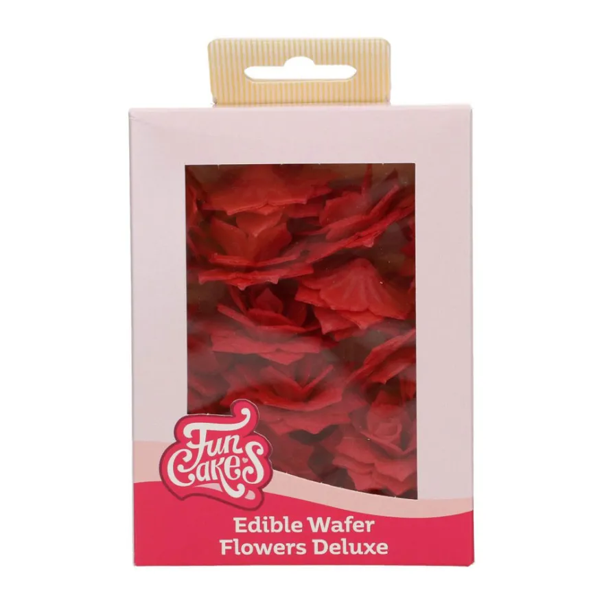 FunCakes Esspapier -Blume Deluxe Rose Rosalia Rot 15 Stück