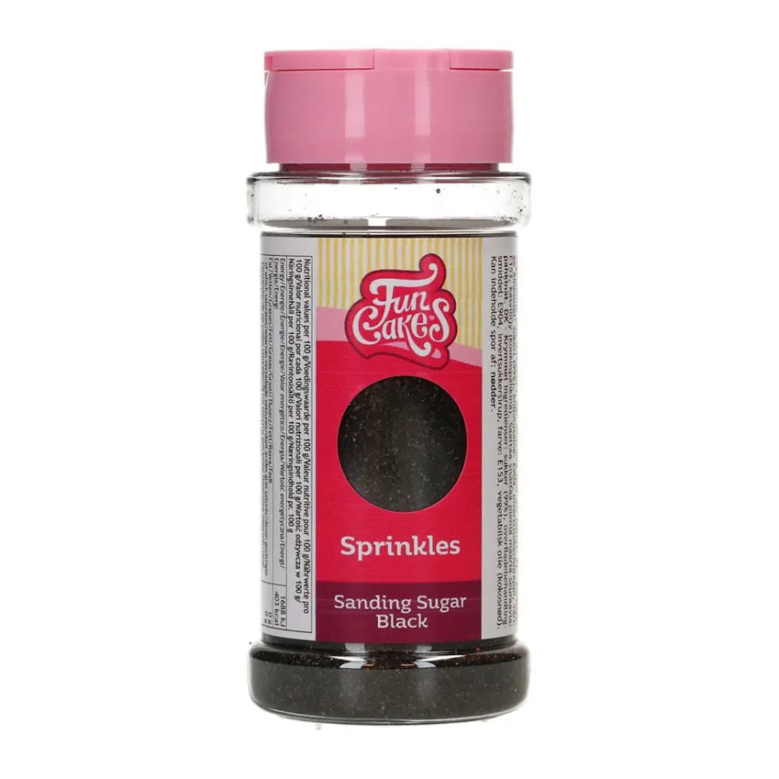 Funcakes feiner Zucker - Schwarz Sanding Sugar 80g