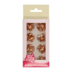 Funcakes Fondantdekoration Sterne Bronze Gold 24 Stück
