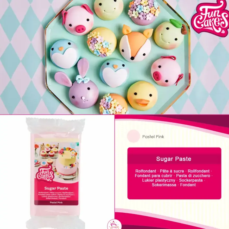 Funcakes Fondant Pastel Pink 250g